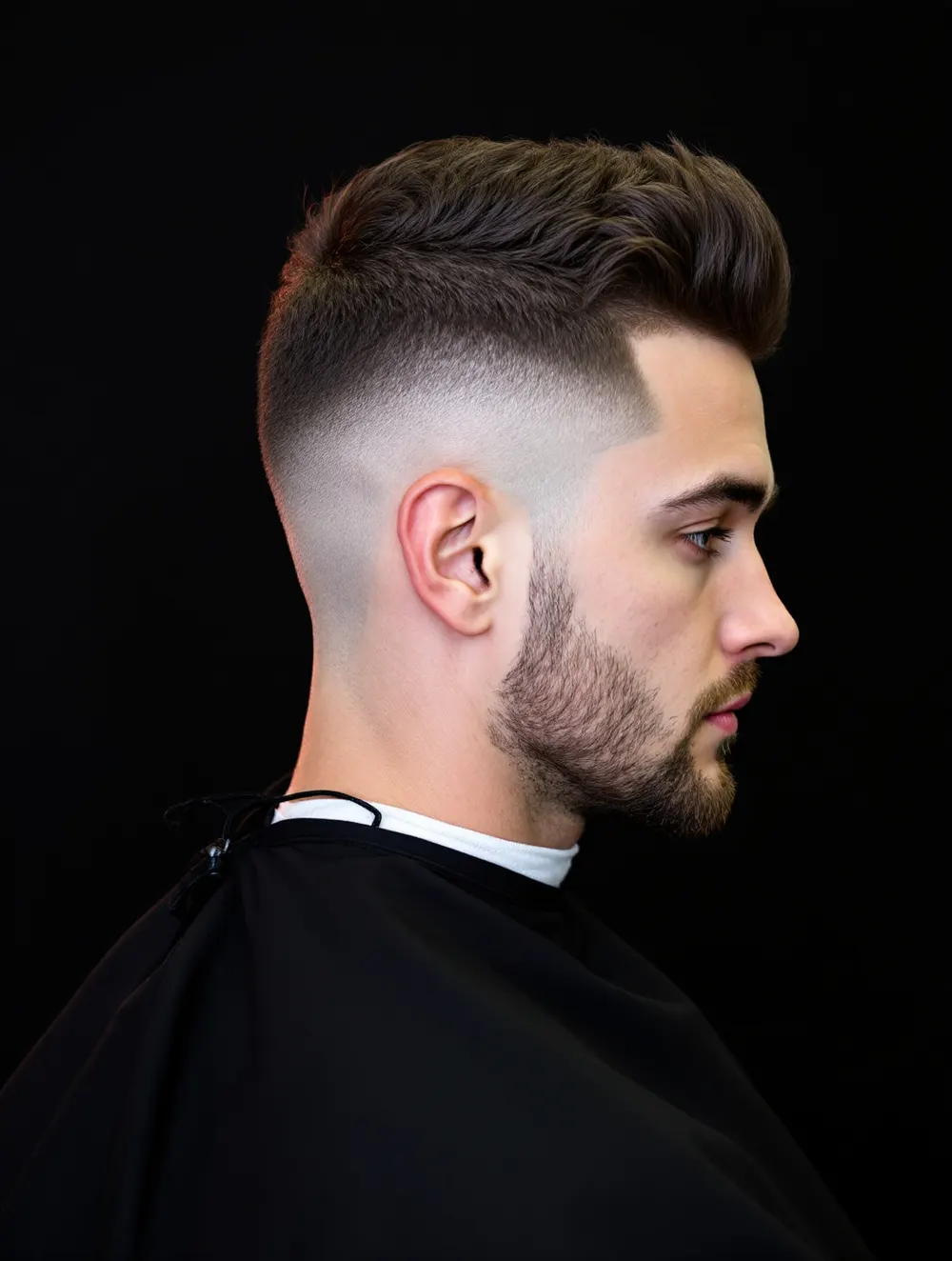 Profil mężczyzny ze skin fade i teksturowaną górą