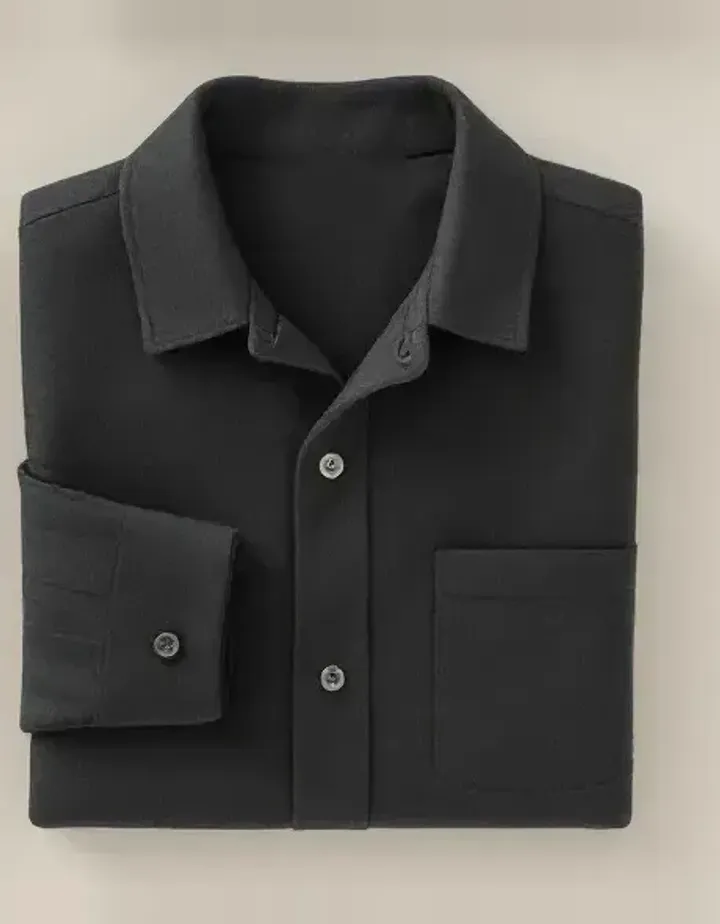 Overshirt Puszcza z gotowanej wełny, kolor grafitowy, zdjęcie produktu